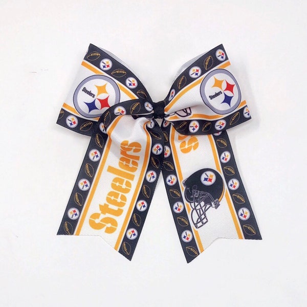 Swarovski Rhinestone Pittsburgh Steelers Football Hair Bow