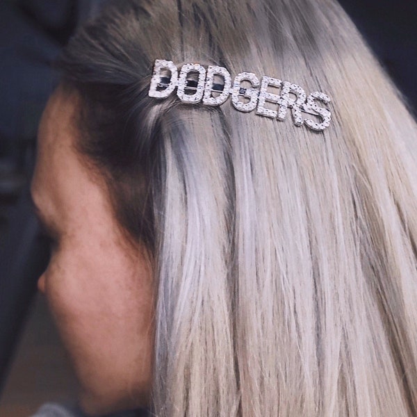 Baseball Crystal Hair Clip Rhinestone Bling Custom Pin | Yankees, Dodgers, Astros, Giants, Chicago Cubs, Washington Nationals, Red White Sox