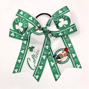 Swarovski Rhinestone Boston Celtics Hair Bow Girls Basketball