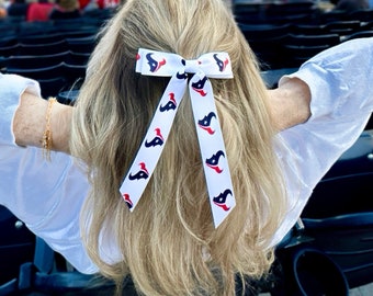 Texans Long Tail Hair Bow