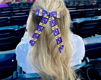 Vikings Long Tail Hair Bow