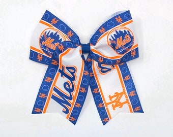 New York Mets Hair Bow Girls Baseball