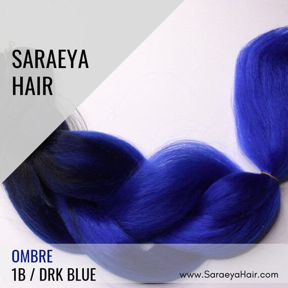 2 Tone Ombre 1b Dark Blue Braiding Hair Single Packs 38 Etsy