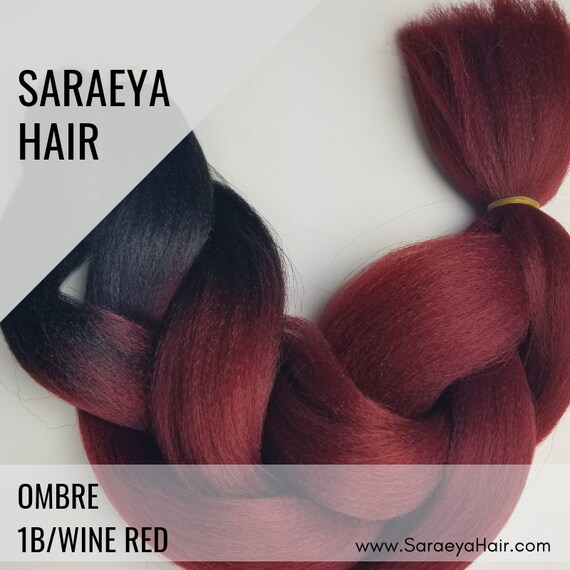2 Tone Ombre 1b Wine Red Ombre Colors Braiding Hair Single Etsy