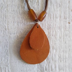 Handmade Leather Pendant Necklace