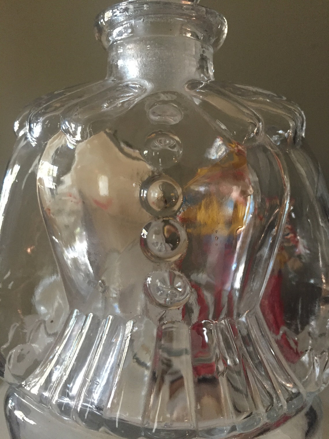 Vintage Clear Glass Clown Figure Decanter Etsy