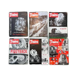 Lot of 6 Trains The Magazine of Railroading, from 1960, Very Good Condition