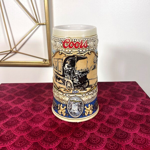 Vintage 1989 Collectible "Beer Truck" Coors Stein - Adolph Coors Brewing Company, Numbered & Collectible - Excellent Condition