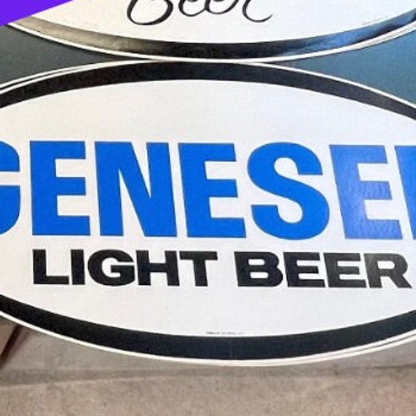 Vintage Large Genesee Light Beer Racing Sponsorship Decals / Stickers - Large Ovals - Very Good Condition