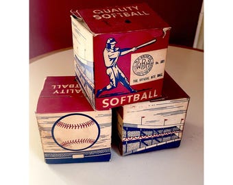 Vintage New Old Stock W.H. Brine Softball in Original Packaging