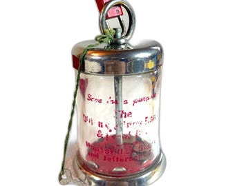 Vintage Monticello State Bank Advertising Coin Bank with Key