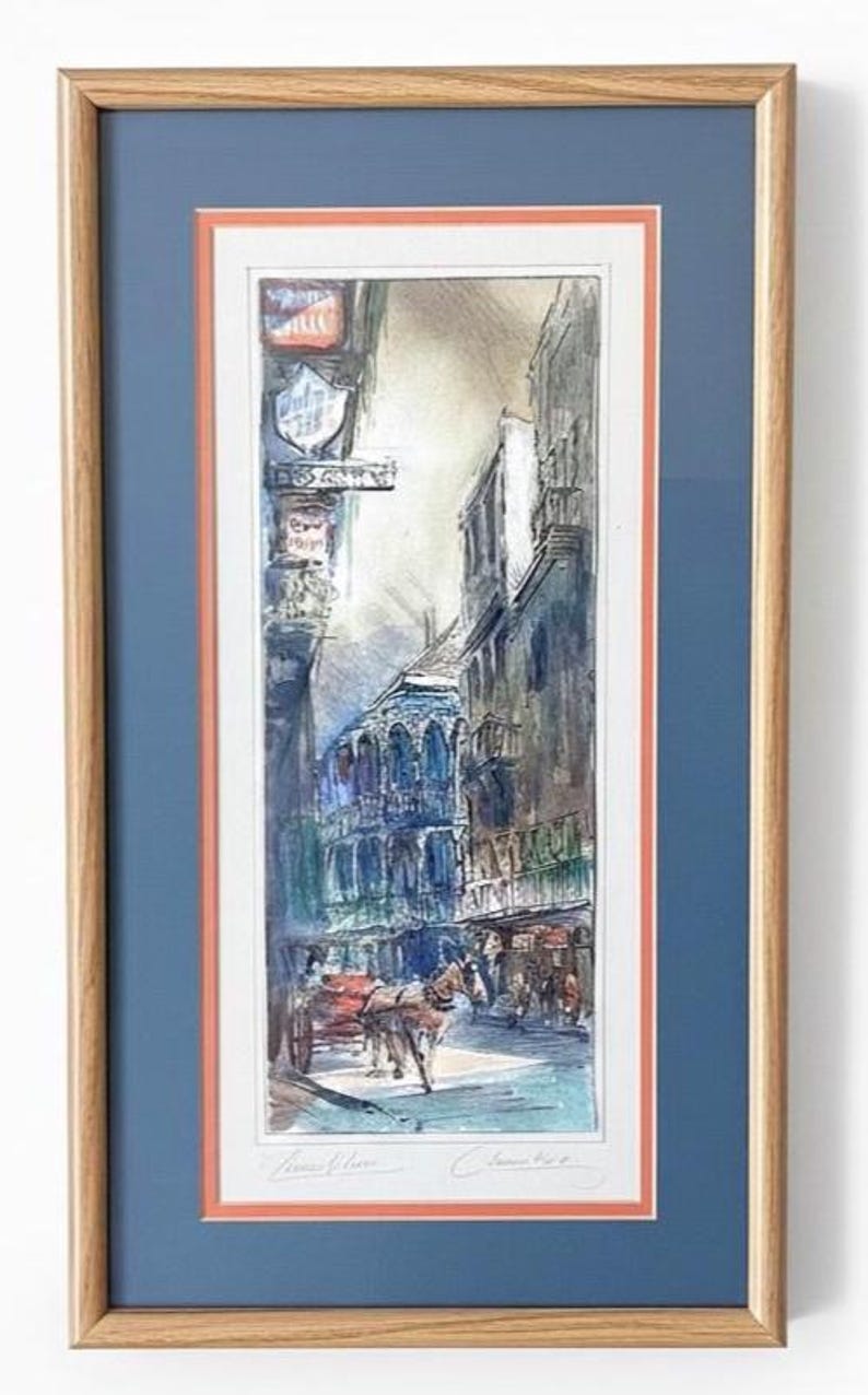 Vintage Tom Lane New Orleans Watercolor Paintings: Pirate's Alley & Rue ...