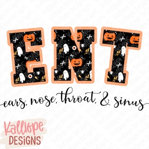 Halloween ENT Nurse PNG: Spooky Medical Staff Sublimation (Digital Download)