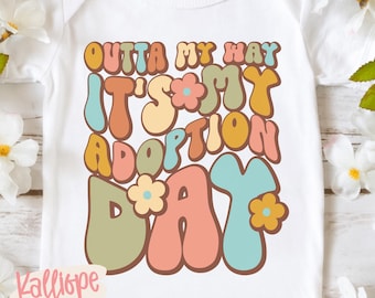 Adoption Day PNG, Retro Adopted Shirt Design, Gotcha Day PNG, Adoption Celebration, Sublimation Design, Instant Download