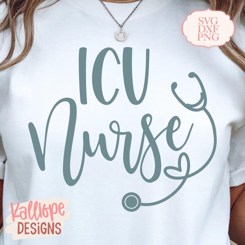 ICU Nurse SVG, Stethoscope Heart Design, Critical Care Nurse SVG, Nurse ...