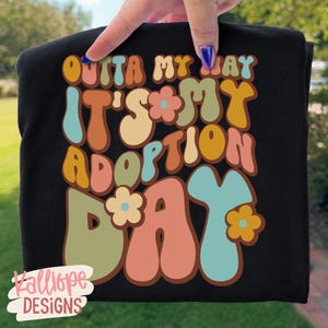 Adoption Day PNG, Retro Adopted Shirt Design, Gotcha Day PNG, Adoption Celebration, Sublimation Design, Instant Download image 3