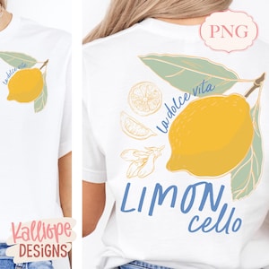 Limoncello PNG, Italienischer Sommer PNG, Amalfiküste-Shirt-Design, Zitronengrafik PNG, La Dolce Vita, Grafik-T-Shirt Sublimation, Urlaubs-T-Shirt Bild 1