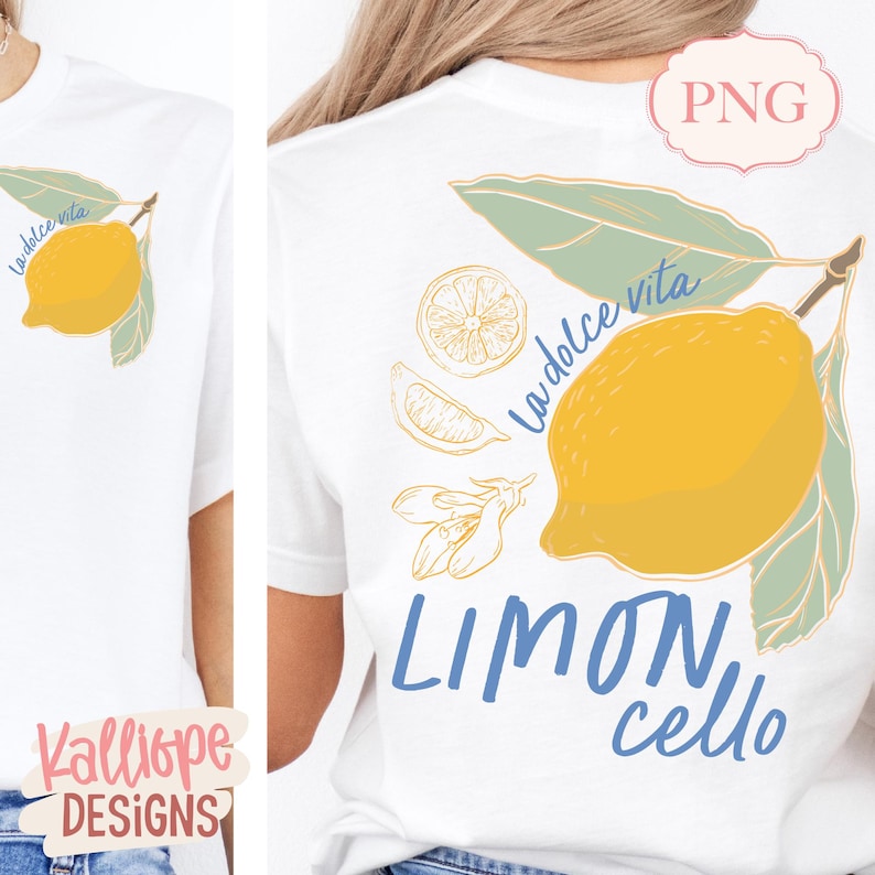 Limoncello PNG, Italienischer Sommer PNG, Amalfiküste-Shirt-Design, Zitronengrafik PNG, La Dolce Vita, Grafik-T-Shirt Sublimation, Urlaubs-T-Shirt Bild 1