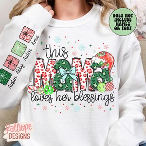 Mama Loves Her Blessings PNG: Christmas Names Design (Digital Download)