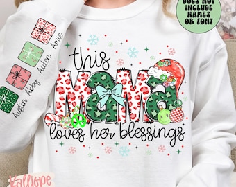 Mama Loves Her Blessings PNG: Christmas Names Design (Digital Download)