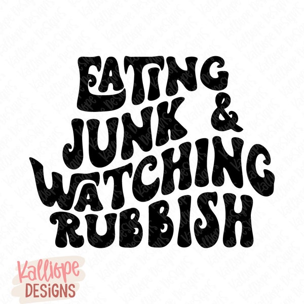 Eating Junk and Watching Rubbish SVG, Gamer SVG, Funny Shirt Png, Junk Food and Chill, Binge Watching SVG, Cricut File, Silhouette Design