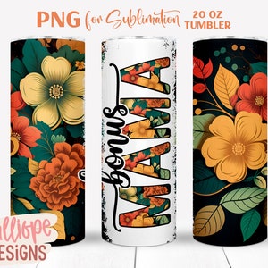 Bonus Mama 20 oz bekerontwerpen, Moederdagcadeau voor stiefmoeder, smaragdgroene rechte skinny bekerwikkel, png, sublimatieontwerp