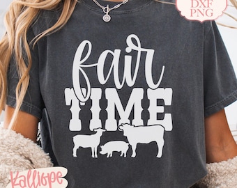 Fair Time SVG, Livestock Show Shirt Design, County Fair T-shirt PNG, Farm Animal Graphic, Country Fair Season Cricut Cut-bestand