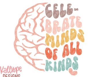 Retro Neurodiversity SVG: Autism Acceptance, Autistic Pride (Digital File)