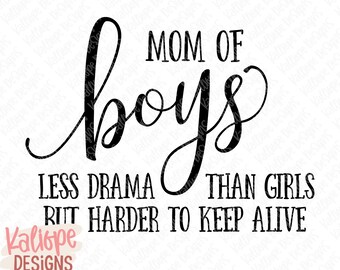 Mom of Boys svg, Funny Mom svg, Boy Mom svg, Mother's Day svg, Funny Mom Quote, T-Shirt Designs, Cricut Designs, Silhouette svg