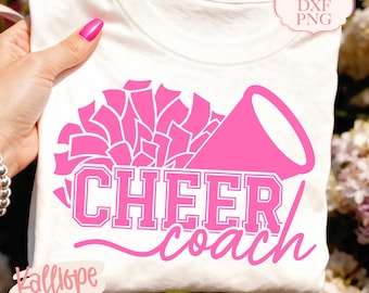 Cheer Coach SVG, Cheerleading Coach SVG, Cheerleader Clipart, Coach Life SVG, Cheer Team Shirt Design, Cricut gesneden bestand, silhouet ontwerpen
