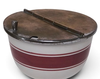 Jackson China Medco Sugar Bowl, Red Burgundy Stripe, Flip Top Restaurant Diner Ware USA