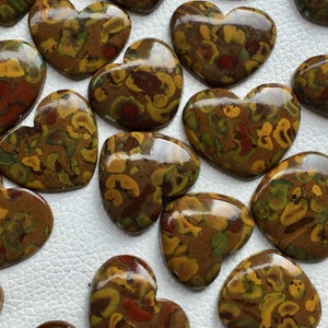 Cabochon di diaspro di frutta, diaspro di frutta naturale, cabochon di pietre preziose, pietre preziose, a forma di cuore, lotto di cabochon, lotto di pietre preziose, creazione di gioielli con pietre preziose