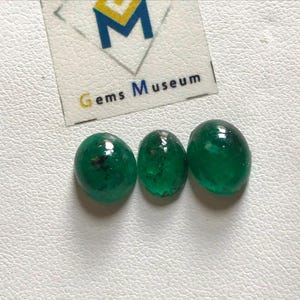 100% Natural Emerald cabochon Shape oval  Loose Gemstone, Emerald  For Jewelry, lot emerald cabochon 8 to 9 MM  7.30 carat