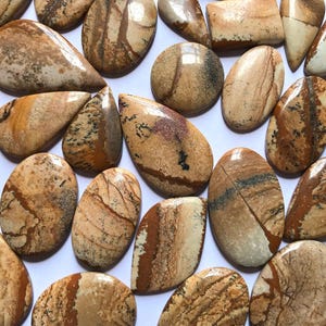 Natural Picture Jasper Mix Cabochon Loose Gemstone For Jewellery Making  Wholesale stone Lot of Picture Jasper Cabochon