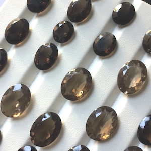 smoky Quartz Faceted Stone, Smoky Quartz Gemstone, Smoky Quartz Stone, Smoky Quartz Cut Stone, Smoky Quartz oval 10 to 28 mm mix size