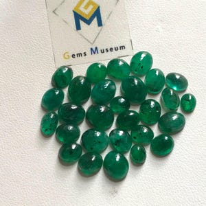 100% Natural Emerald cabochon Shape oval  Loose Gemstone, Emerald  For Jewelry, lot emerald cabochon 4 to 6  MM  21.70 carat