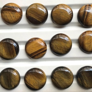 Natural Golden tiger eye round flatback gemstone  cabochon mm size stone tiger eye round lot different size options Jewelry Making  ,