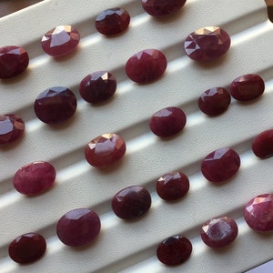 Natural African Ruby Gemstone Lot: Rough Cut July Birthstone (7-22mm Approx.)