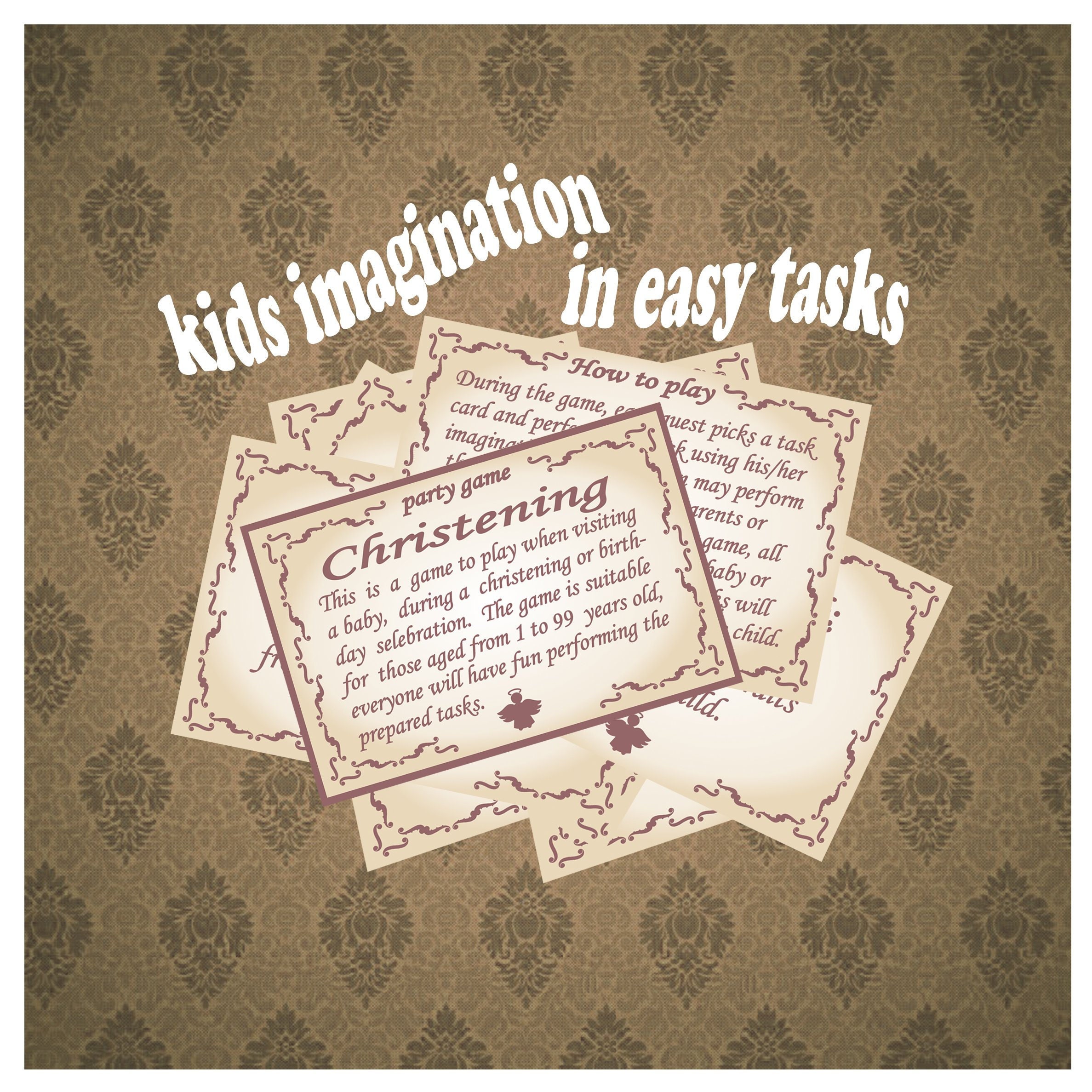 Game CHRISTENING Christening Party Tasks Game Cards for Etsy