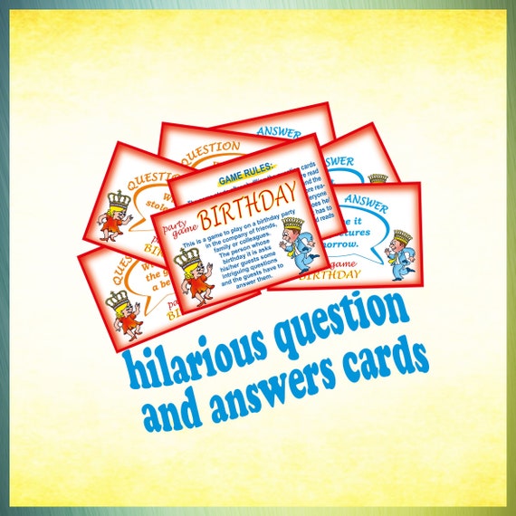 Game Birthday Funny Question and Answers Cards Funny Talks | Etsy