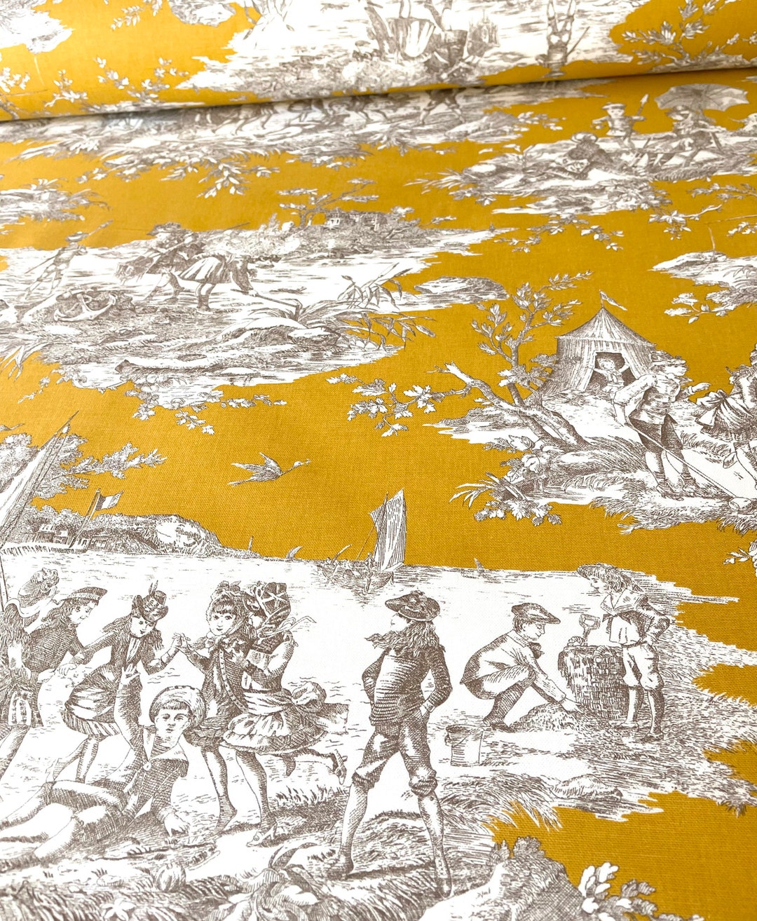 Toile De Jouy French Country Style Fabric Upholstery Fabric - Etsy