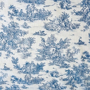 Toile de Jouy fabric, cotton country style fabric for clothing