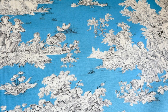 Toile De Jouy French Country Style Fabric - Etsy