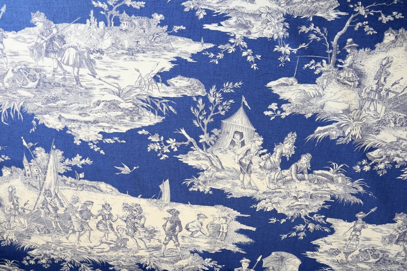 Toile De Jouy Fabric French Country Style Upholstery Fabric - Etsy