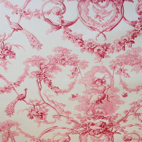 Toile De Jouy Fabric French Country Style Upholstery Fabric - Etsy