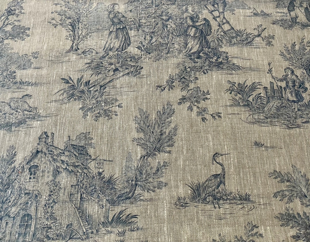 Toile De Jouy French Country Style Fabric - Etsy