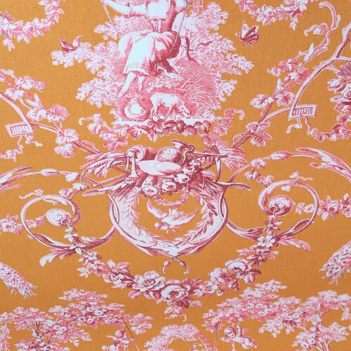Toile De Jouy Fabric Cotton French Country Style Upholstery Etsy