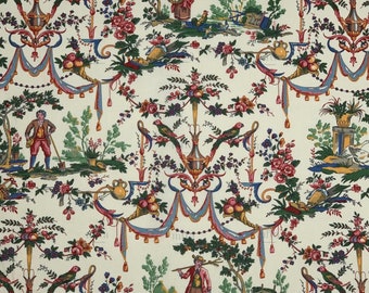 Toile de Jouy fabric, cotton country style fabric for closses