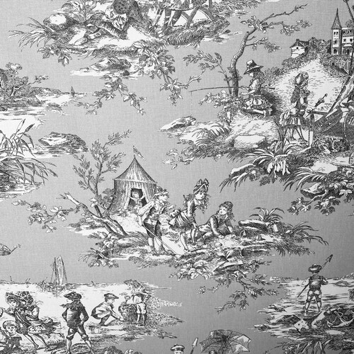 Toile De Jouy Fabric French Country Style Upholstery Fabric - Etsy