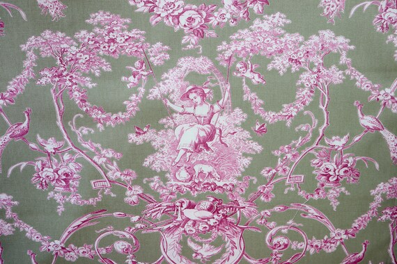 Toile De Jouy Fabric French Country Style Upholstery Fabric | Etsy